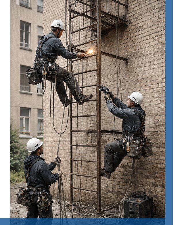 Ремонт пожарной лестницы в Саянске от 7631 р. | ВЫСОТНИК-Сск