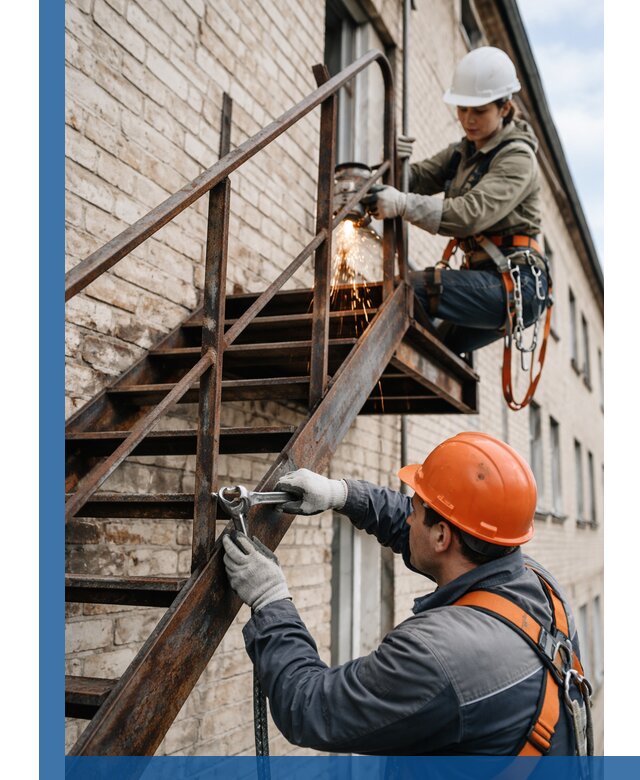 Ремонт и восстановление пожарных лестниц с выездом в Саянске