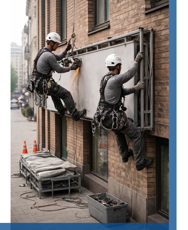 Демонтаж рекламной вывески в Саянске от 6613 р. | ВЫСОТНИК-Сск