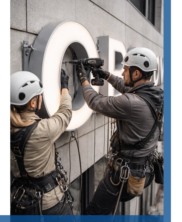 Монтаж световых букв в Саянске от 3052 р. под ключ ВЫСОТНИК-Сск