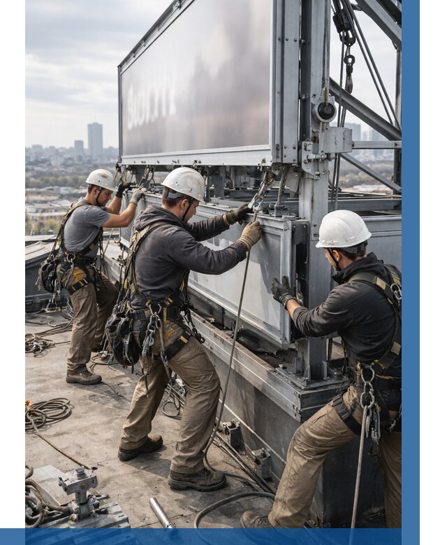 Монтаж крышной рекламной конструкции в Саянске от 61044 р.|ВЫСОТНИК-Сск