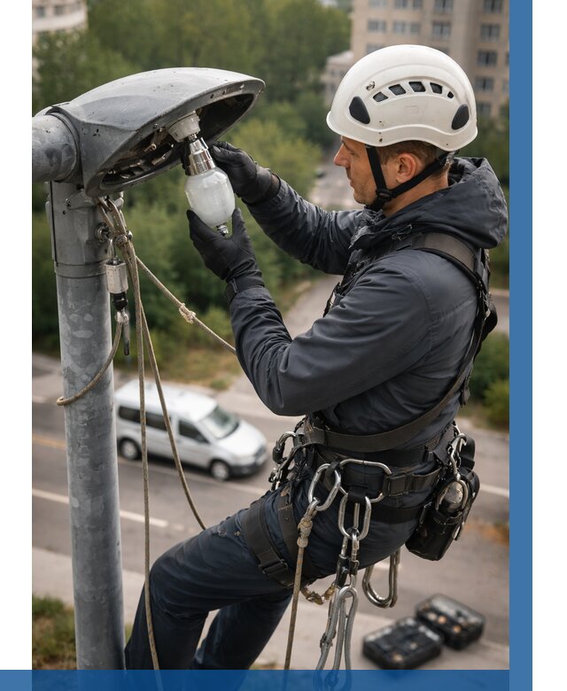 Замена ламп на высоте в Саянске от 2544 р. | ВЫСОТНИК-Сск