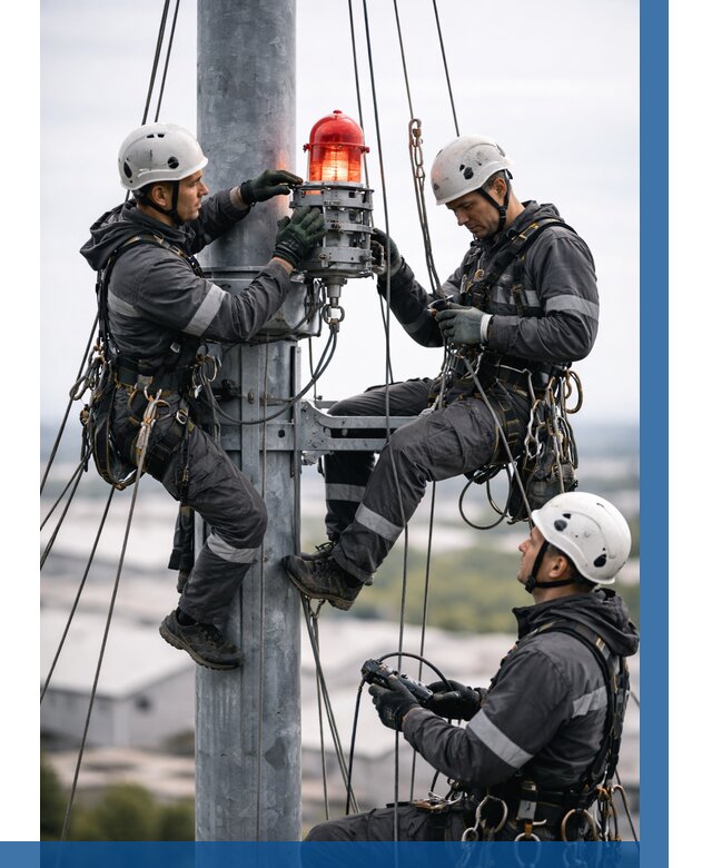 Монтаж заградительных огней в Саянске от 8648 р. | ВЫСОТНИК-Сск