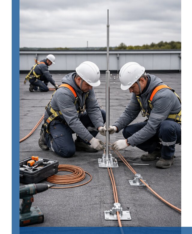 Монтаж молниезащиты на кровле в Саянске под ключ с гарантией