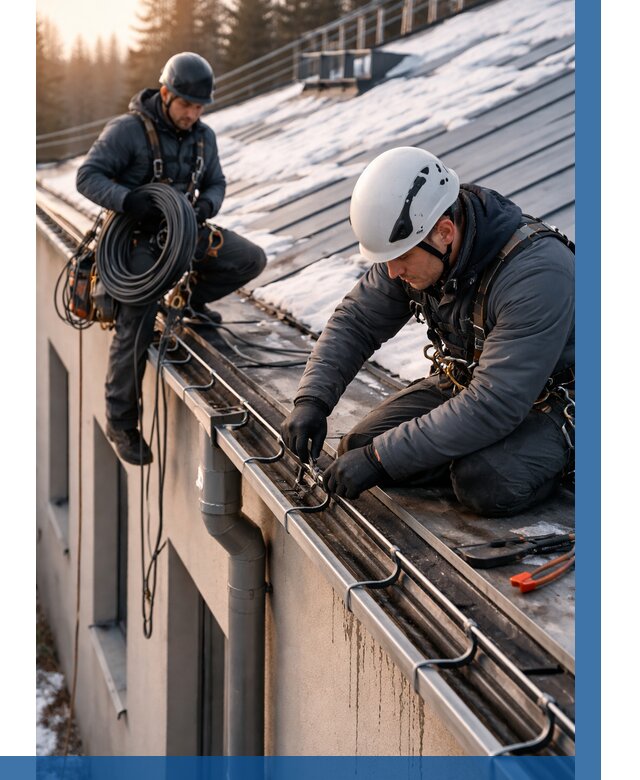 Монтаж греющего кабеля на кровле в Саянске от 458 р. | ВЫСОТНИК-Сск
