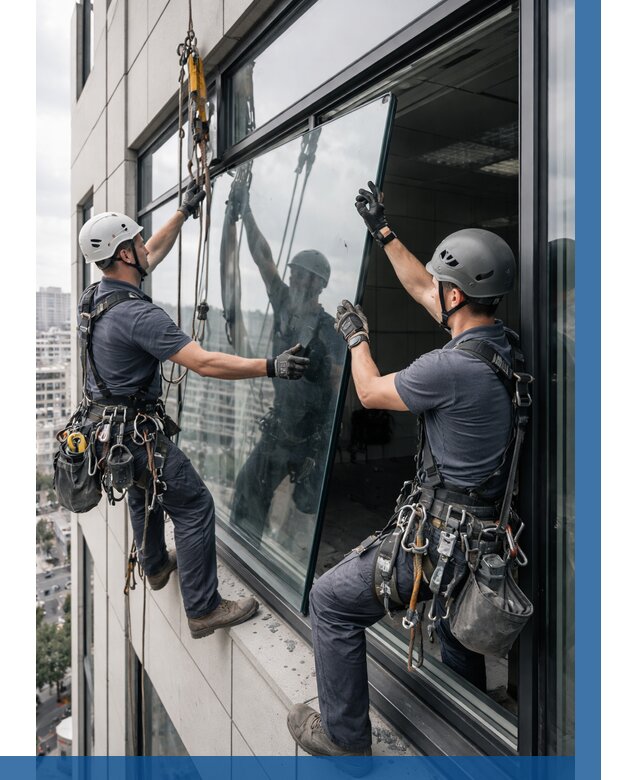 Замена стеклопакетов на высоте в Саянске от 5596 р. | ВЫСОТНИК-Сск