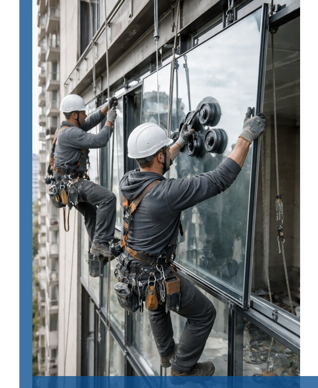 Витражное остекление фасадов и лоджий в Саянске под ключ