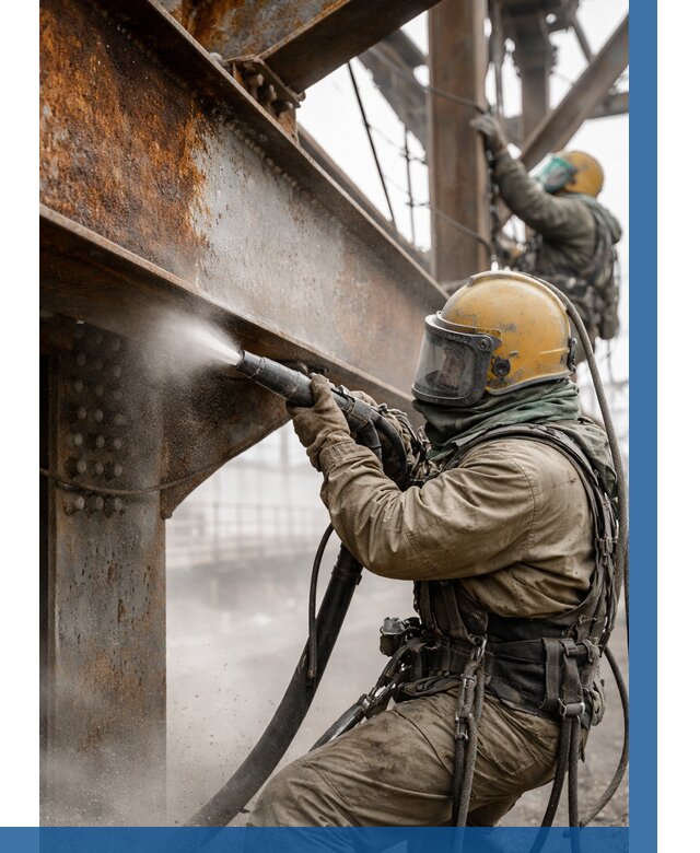 Пескоструйная очистка металлоконструкций в Саянске по 610 р.  ВЫСОТНИК-Сск