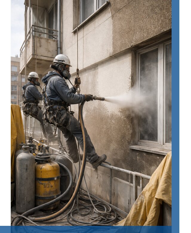 Пескоструйная очистка фасада в Саянске от 661 р. | ВЫСОТНИК-Сск