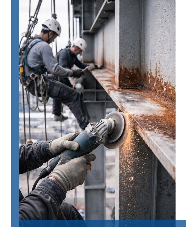 Зачистка металла от ржавчины и подготовка поверхностей в Саянске