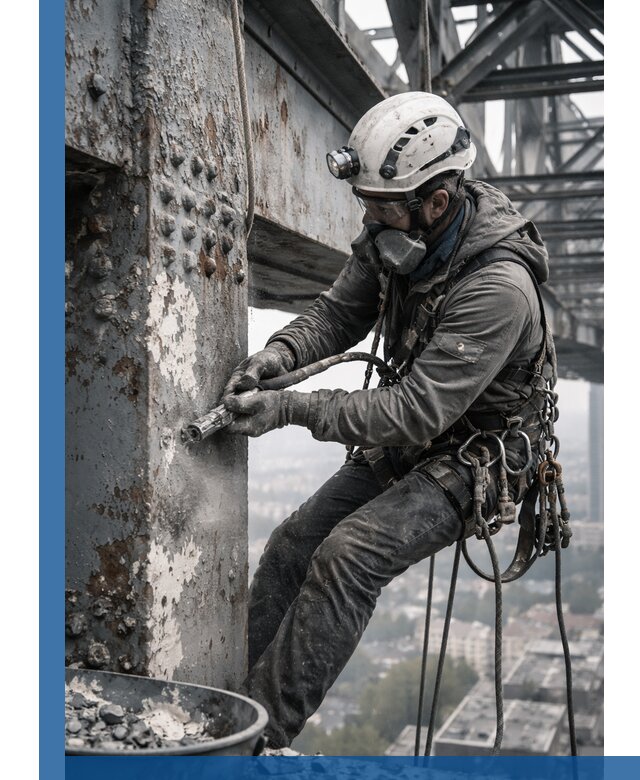 Удаление старой краски с металлических конструкций в Саянске