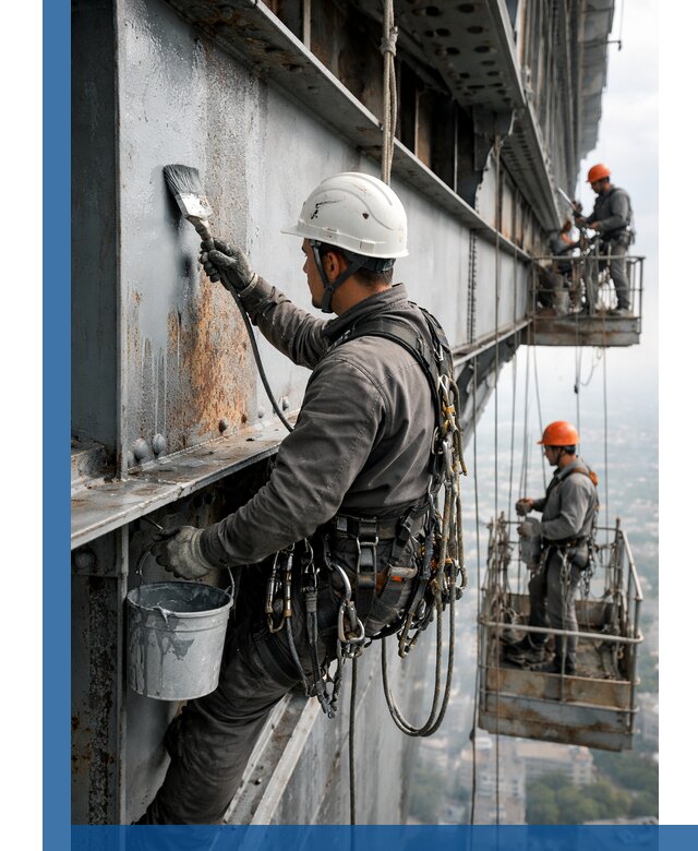 Покраска металлоконструкций на высоте в Саянске профессионально