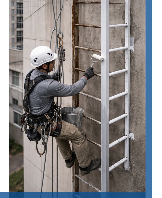 Покраска пожарных лестниц в Саянске от 4578 р. | ВЫСОТНИК-Сск