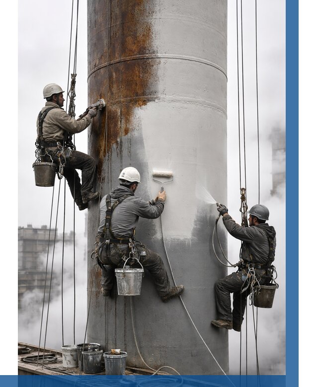 Покраска дымовых труб в Саянске от 8648 р. | ВЫСОТНИК-Сск