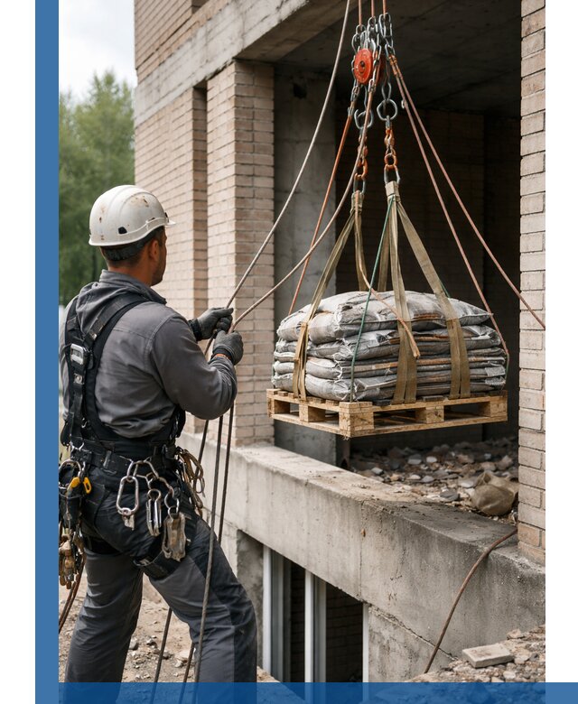 Подъем материалов на этаж веревками в Саянске оперативно