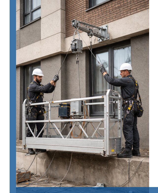 Монтаж и подъем фасадной люльки в Саянске с гарантией безопасности