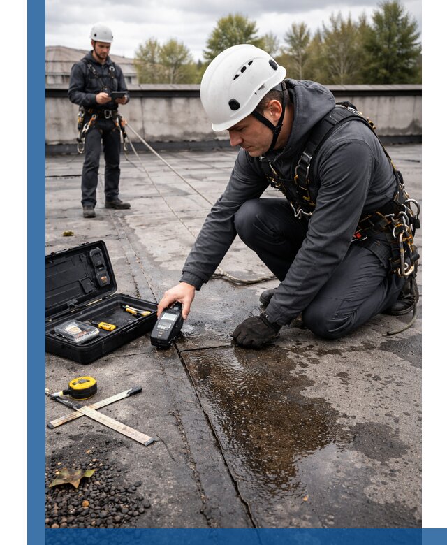 Обследование кровли на протечки и выявление дефектов в Саянске